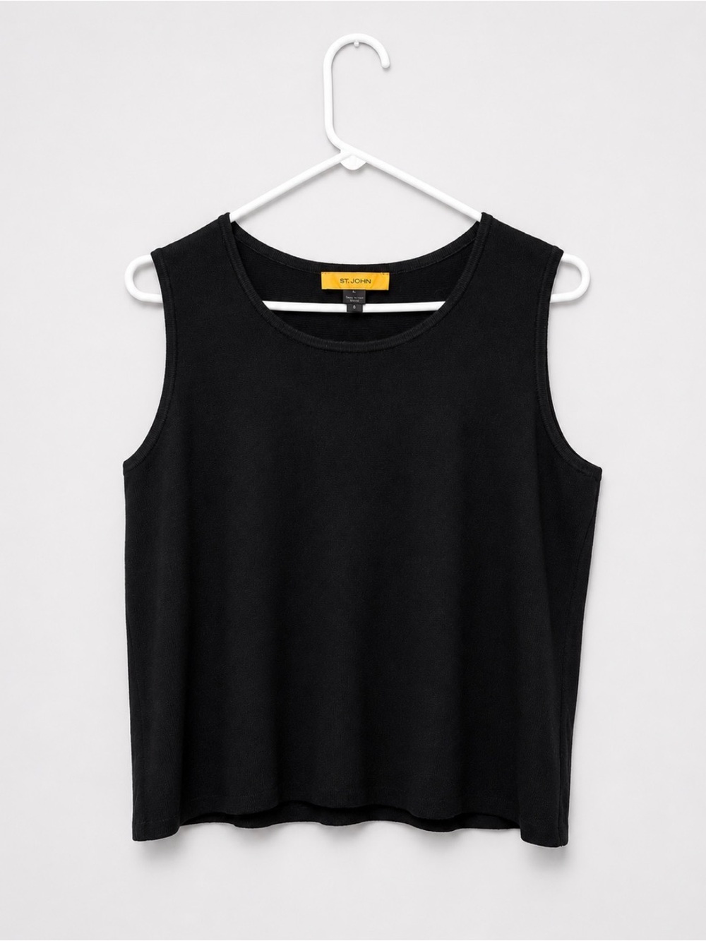 Vintage St. John Black Wool Blend Knit Tank Top Large